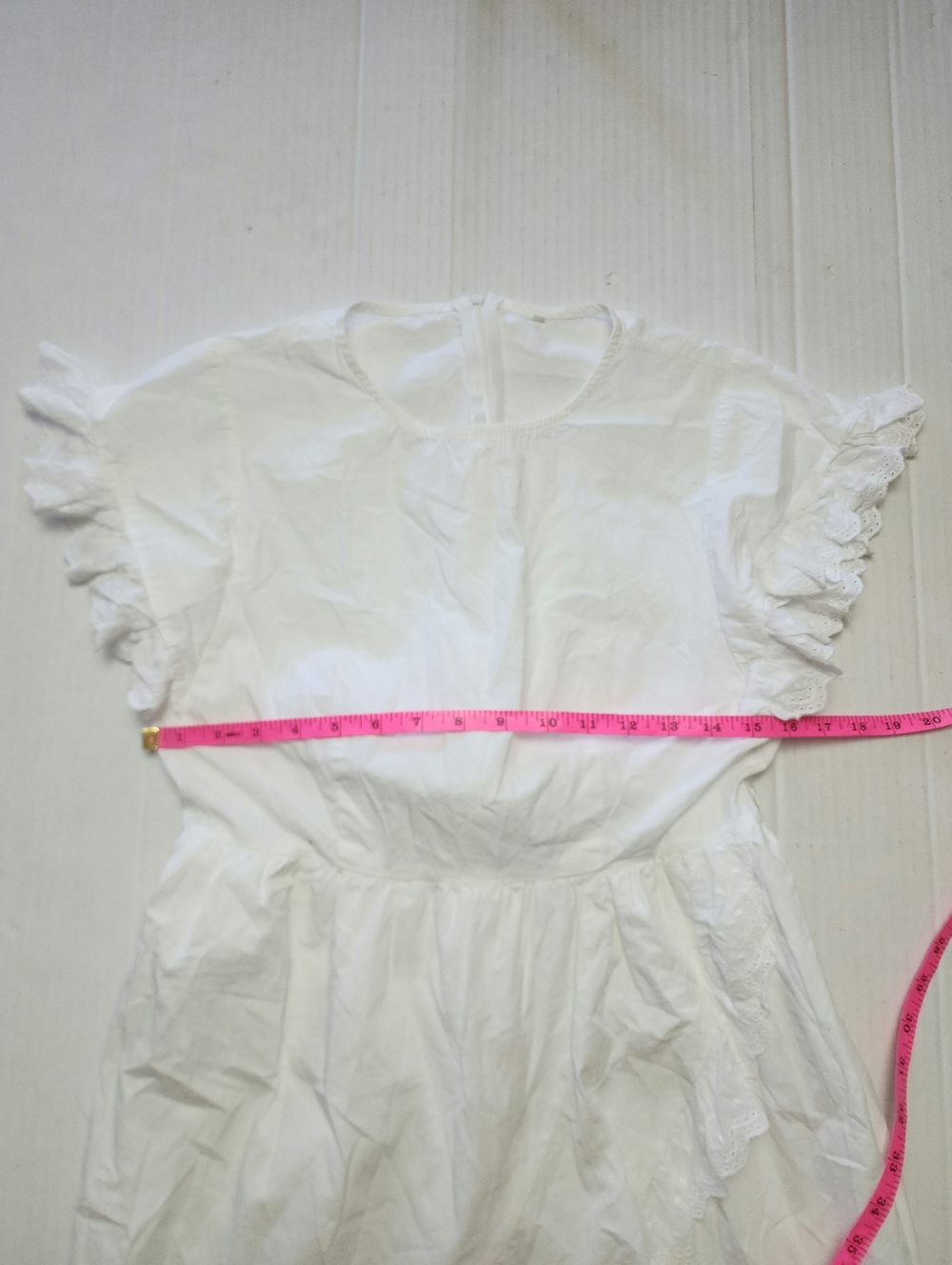 White Eyelet Ruffle Mini Dress - Picture 5 of 5